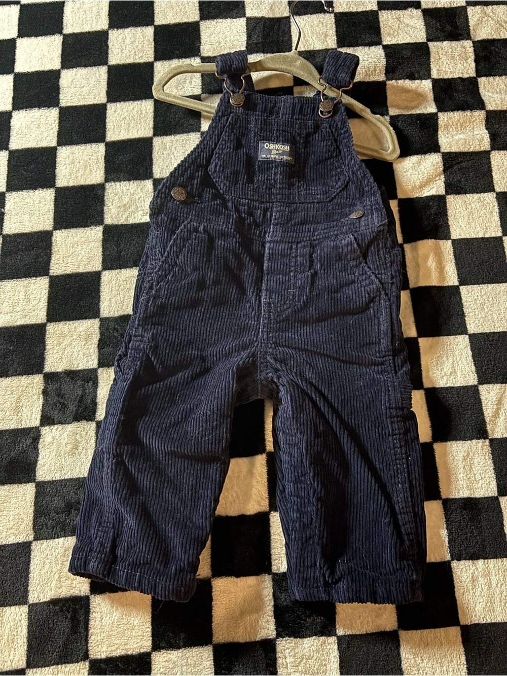 9 month dark navy blue corduroy Oshkosh overalls